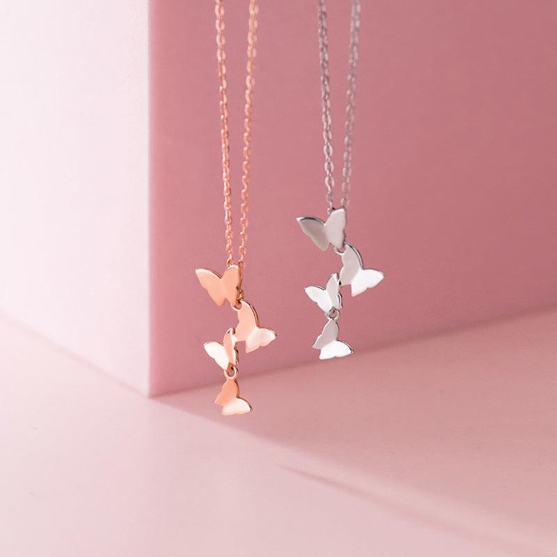 S925 Silver Forest Sweet Butterfly Element Necklace - Nioor