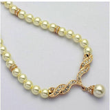 Factory Direct Korean Version, Elegant Angel Wings, Fashionable Pearl Necklace, Earrings, Bridal Suit 9086 - Nioor