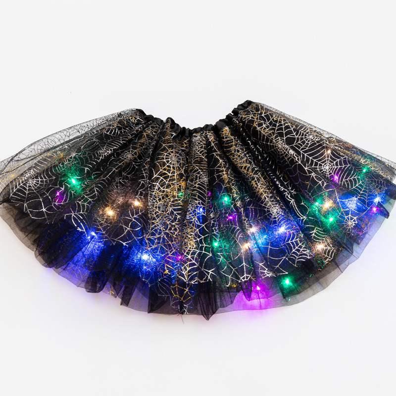 Magical & Luminous LED Princess Halloween Tutu Skirt Sequins Shiny Skirt - Nioor