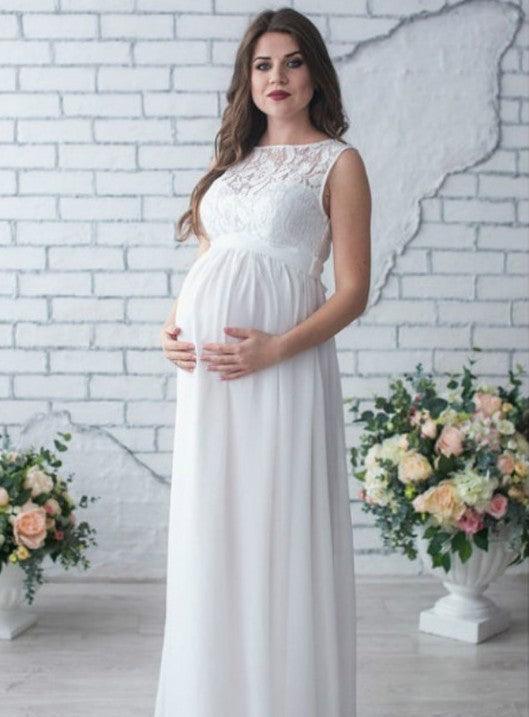 Lace Sleeveless Maternity Dress - Nioor