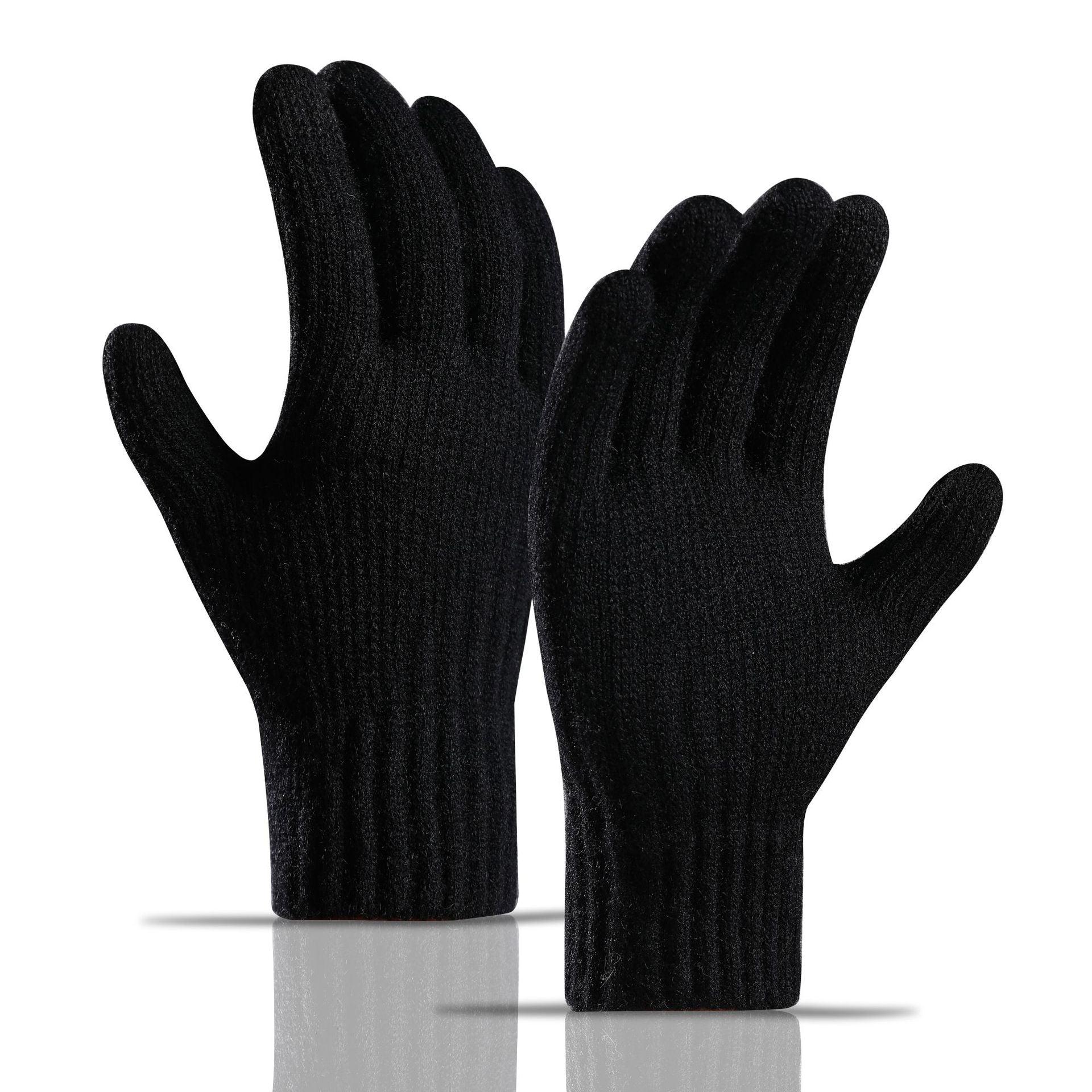 Winter Fleece Lined Padded Warm Keeping Knitted Gloves For Women - Nioor