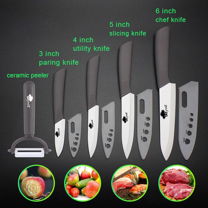 Five-piece zirconia white blade ceramic knife set - Nioor