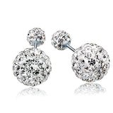 S925 sterling silver earrings Austrian rhinestones double-sided earrings - Nioor