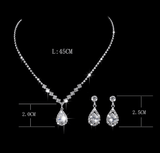 Brilliant Full Diamond Zircon Drop Necklace - Nioor