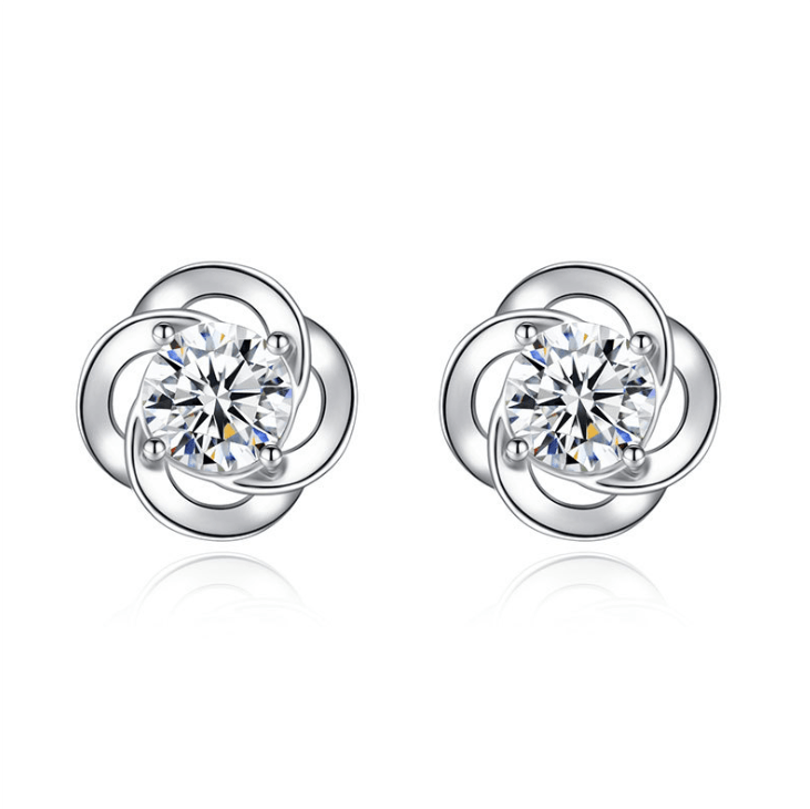 Sterling silver clover earrings - Nioor