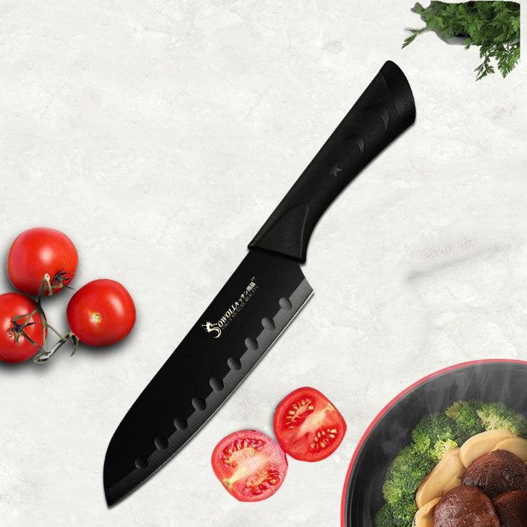 Color spray paint stainless steel 6 piece set chef cut meat universal bread peel knife - Nioor