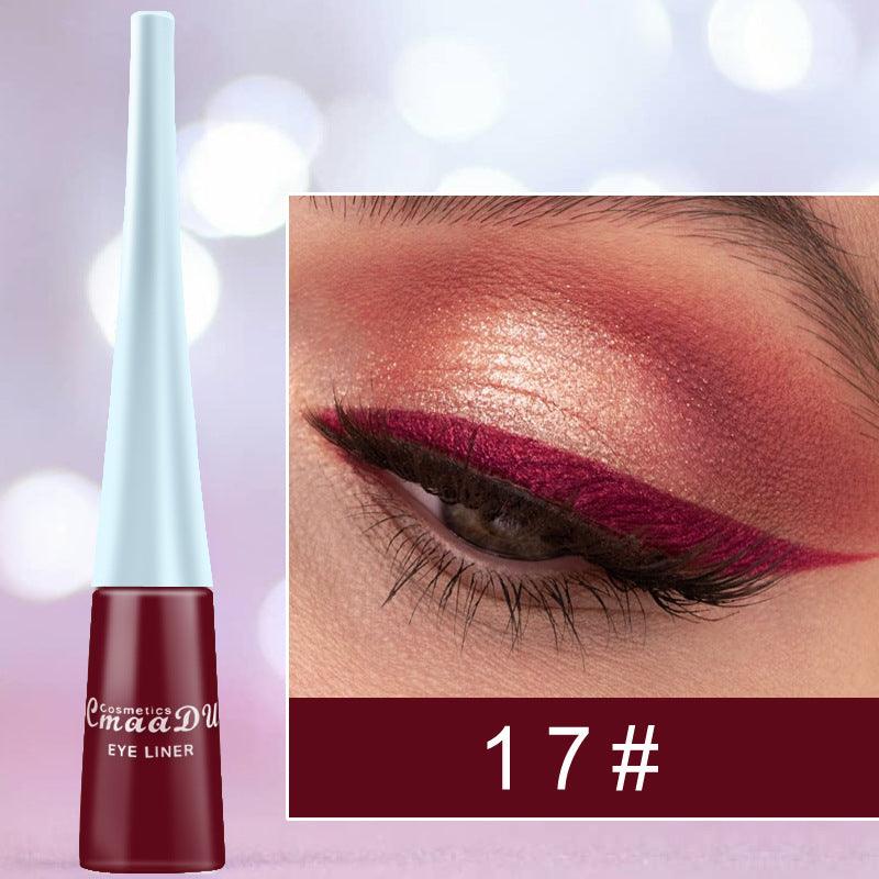 17 Color Liquid Eyeliner Matte Quick-Drying Color Eyeliner Lasting Non-Blooming Matte Glitter Eyeliner - Nioor