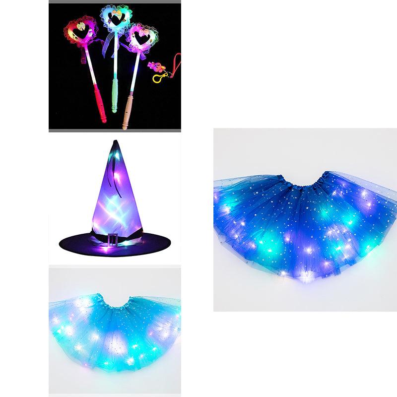 Magical & Luminous LED Princess Halloween Tutu Skirt Sequins Shiny Skirt - Nioor