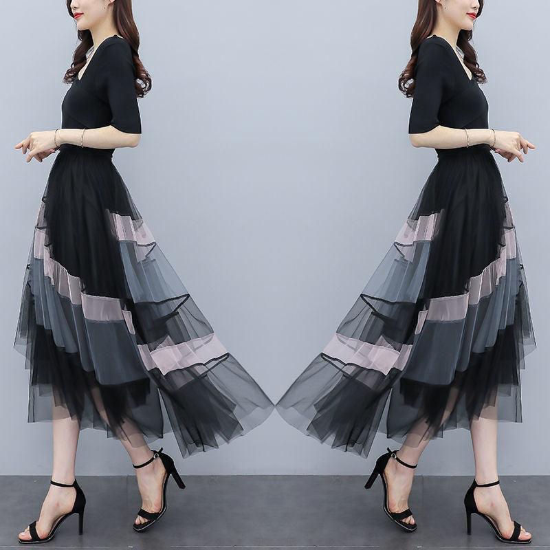 New Women's Summer Adult Lady Like Woman Western Style Youthful-looking Lightly Mature Fashion Tulle Skirt - Nioor