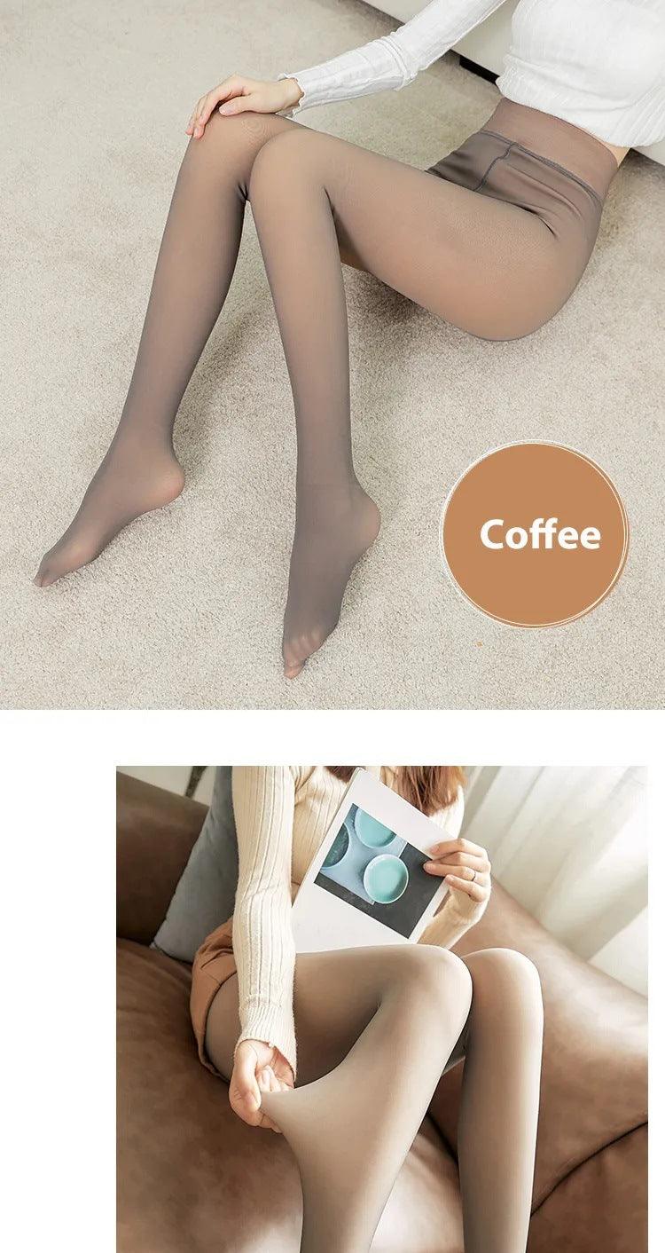 Women's Transparent Fleece Lined Stockings - Nioor