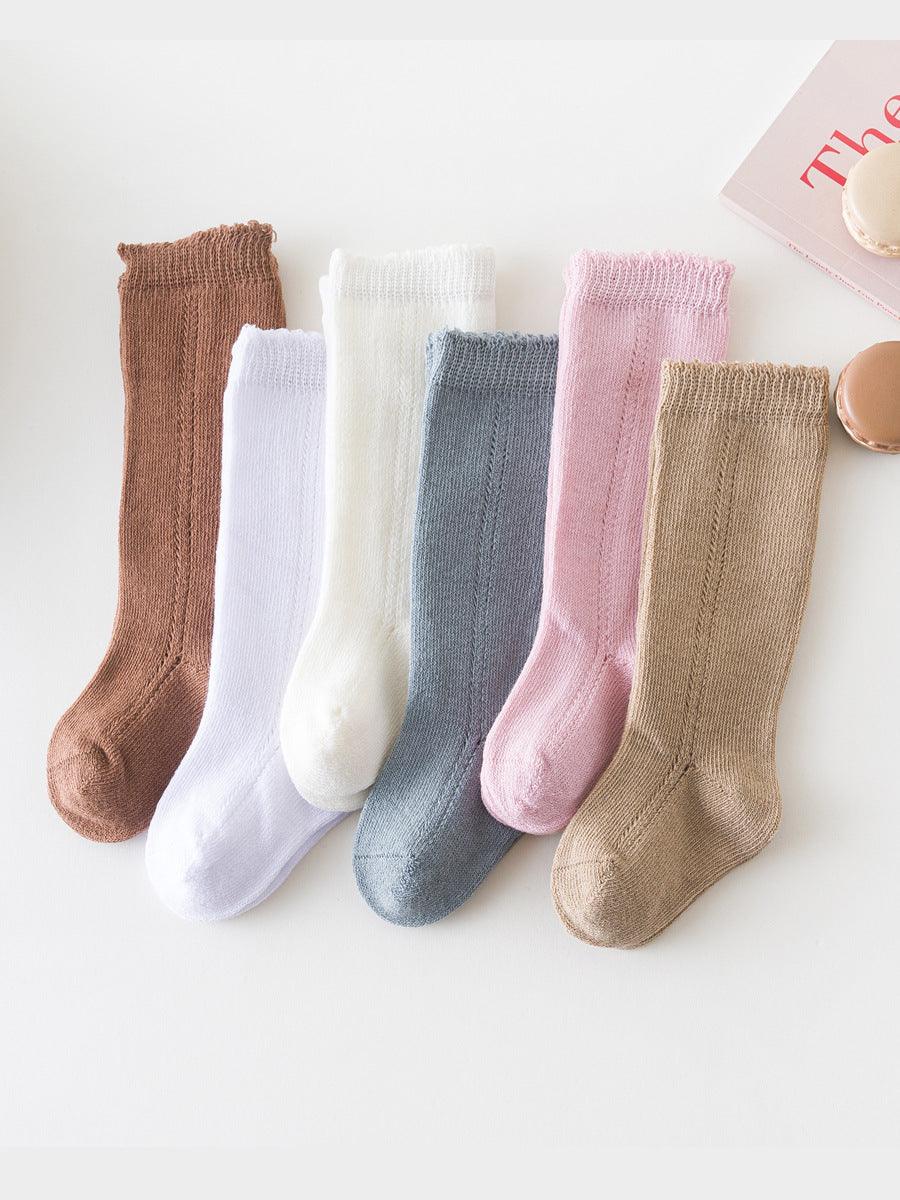 Baby Loose Mouth Long Tube Side Hollow Socks - Nioor