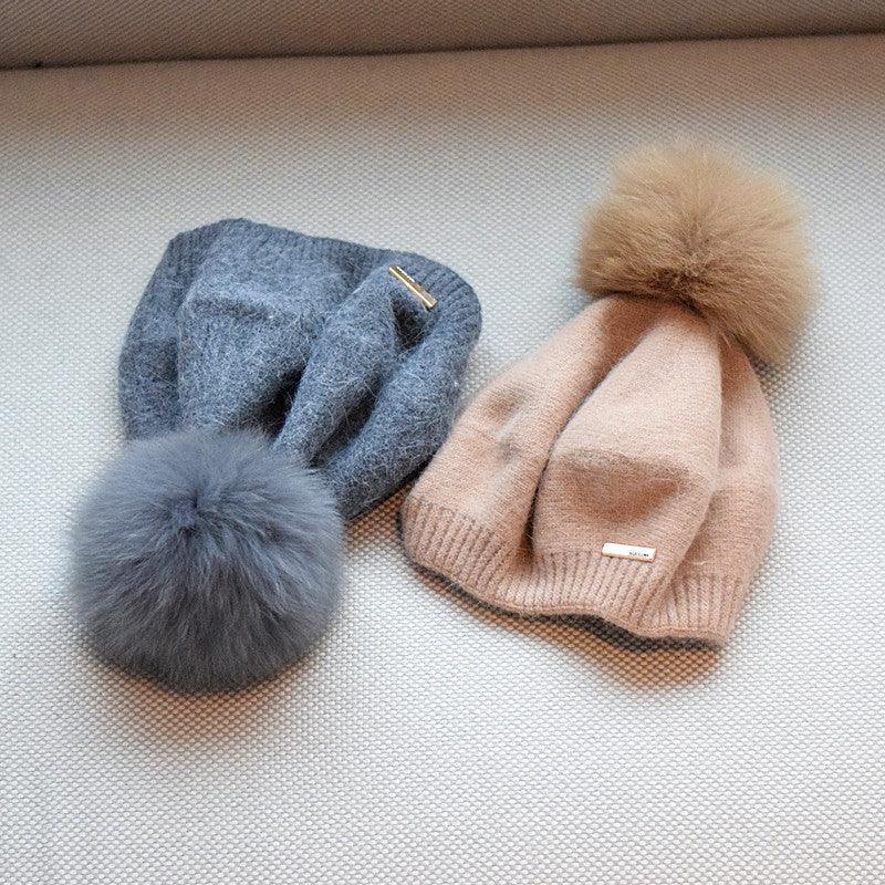 Japanese Style Angola Rabbit Fur Hat Women - Nioor