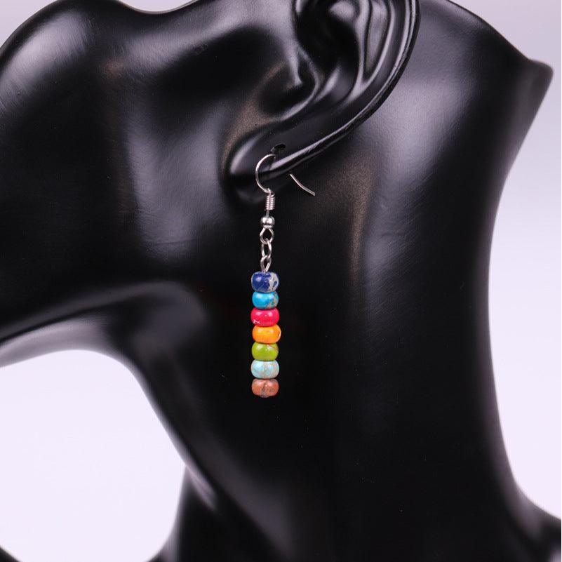 Women's Abacus Beads Natural Stone Earrings - Nioor