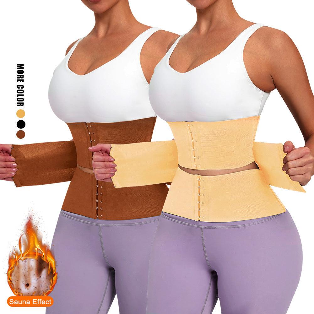 Body Sculpting Strap Breasted Belly Contracting Yoga Waistband - Nioor