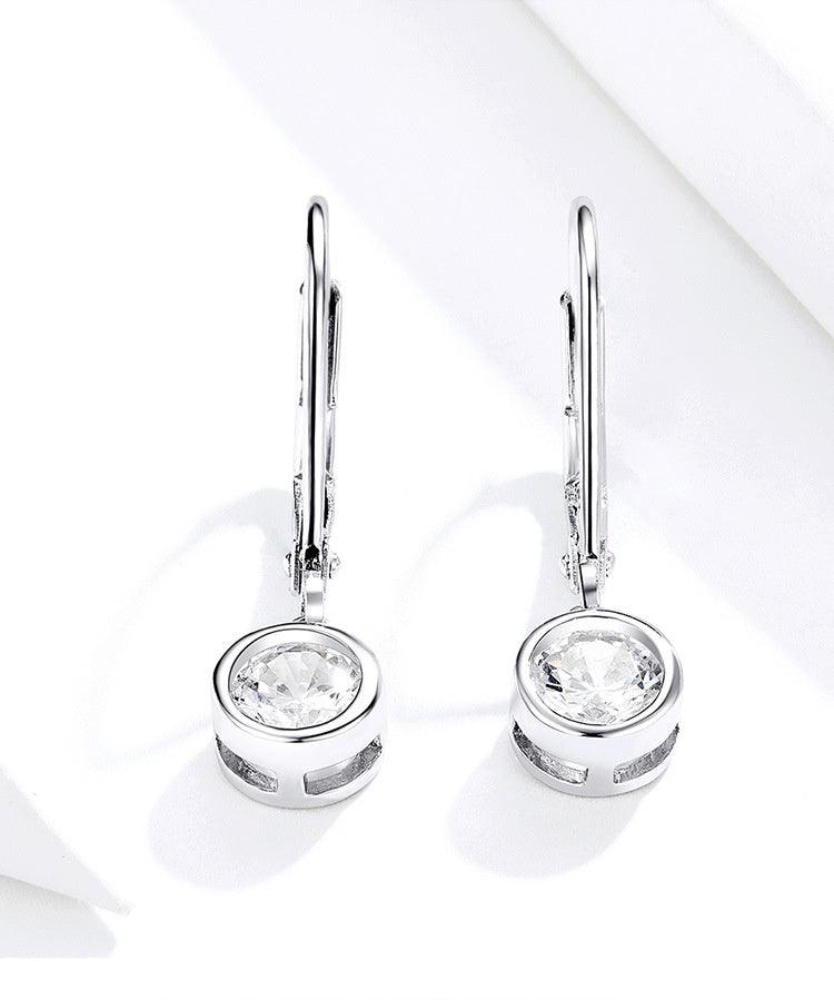 Women's Sterling Silver Zircon Earrings - Nioor