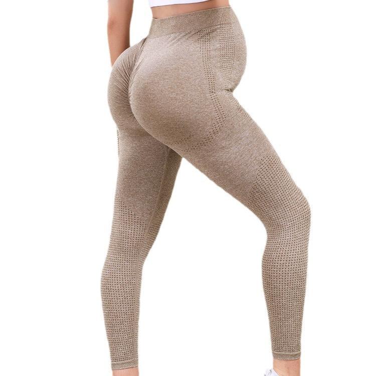 Pregnant Women's Nylon Leggings High Waist Hip Lift Fitness - Nioor