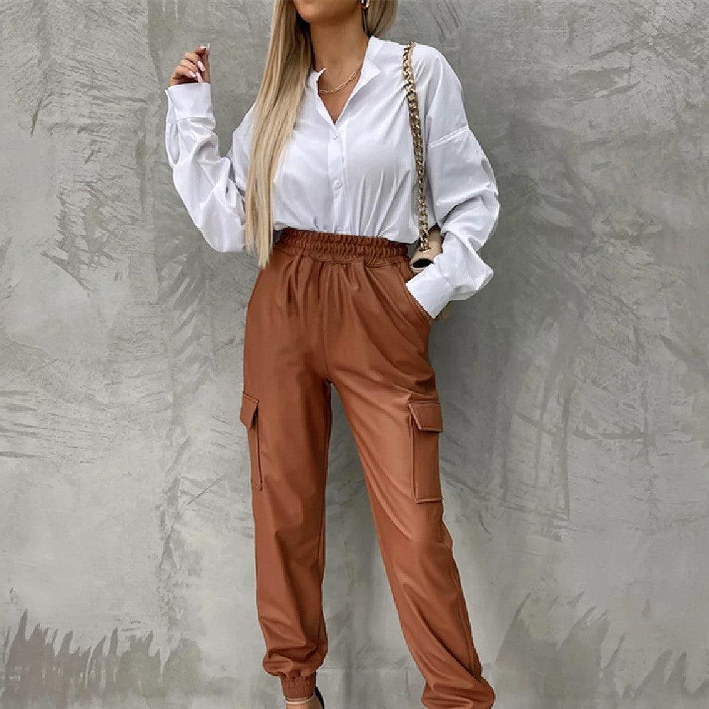 Fashion Ankle-tied Elastic Waist Pants Women - Nioor