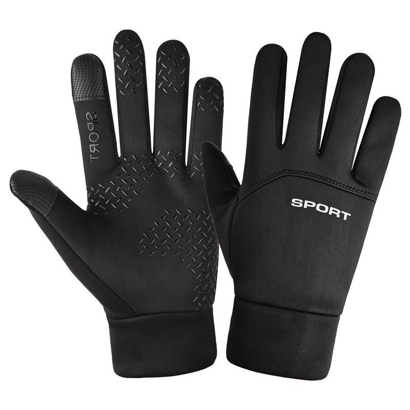 Windproof Waterproof Velvet Warm Waterproof Cycling Non-slip Full Finger Gloves - Nioor