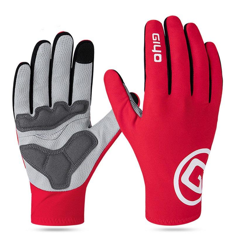 Breaking Wind Plus Velvet Long Finger Mountain Highway Bicycle Riding Touch Screen Gloves - Nioor