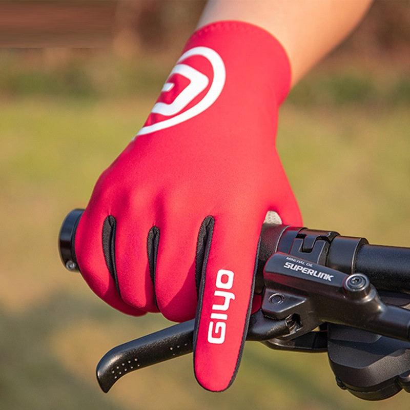 Breaking Wind Plus Velvet Long Finger Mountain Highway Bicycle Riding Touch Screen Gloves - Nioor