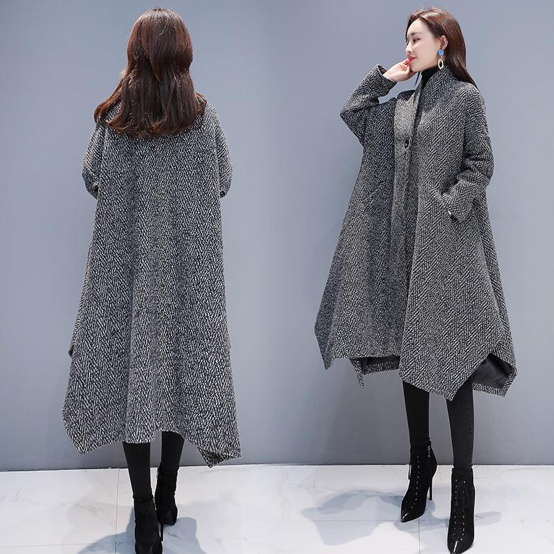 Autumn And Winter New Slimming Cape Woolen Coat Casual - Nioor