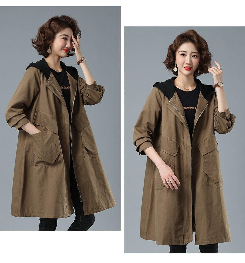 Women's Mid-length Autumn Loose Hooded Coat - Nioor