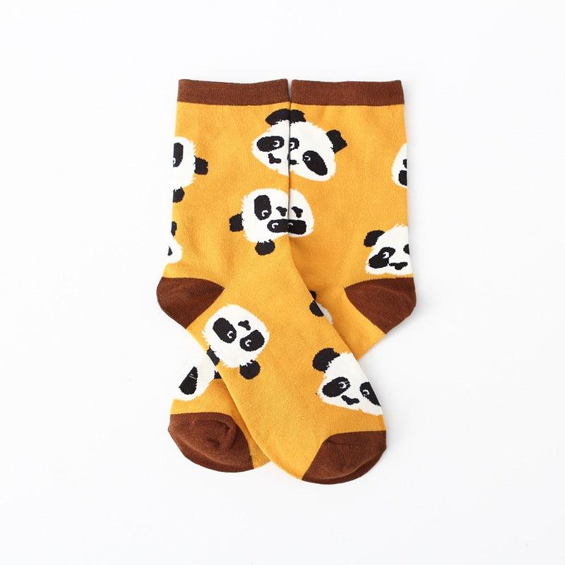 Cute Giant Panda All Cotton Mid-calf Length Combed Cotton High Tube Students' Socks - Nioor