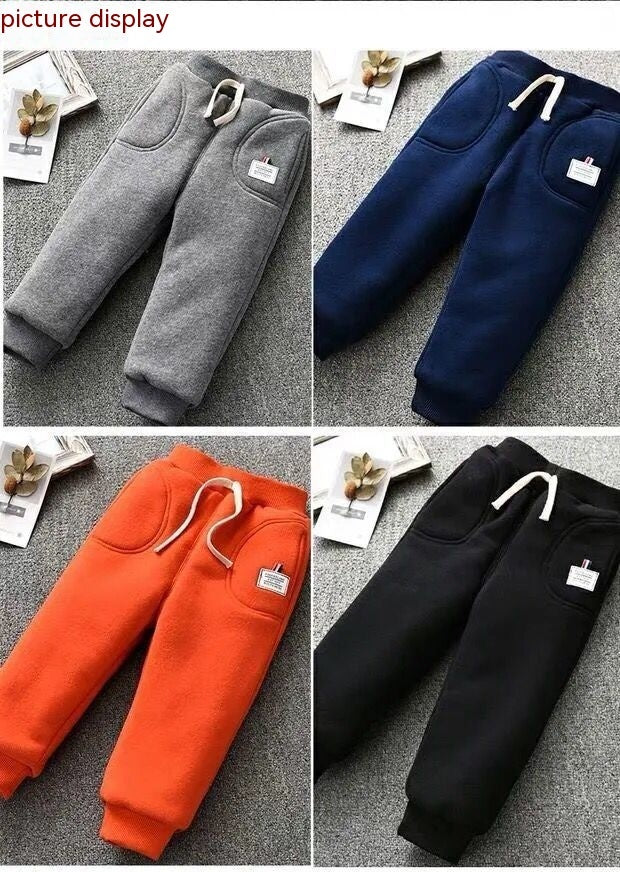 Free Shipping Baby Cotton Pants Ankle Banded Pants 0-6 Years Old Padded Fleece Trousers