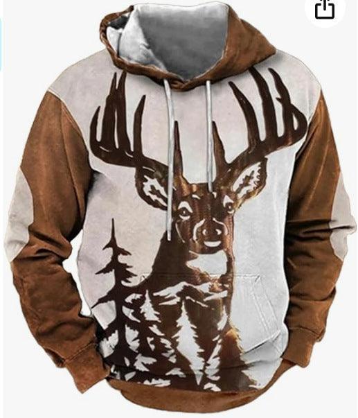 Men's Printed Hoodie Has Pocket Sweatshirt - Nioor