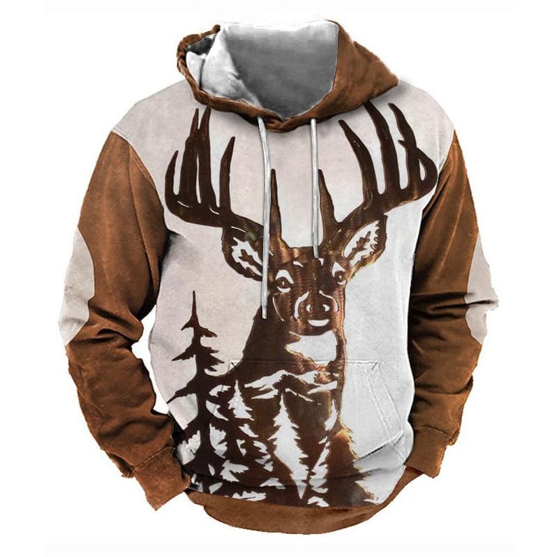 Men's Printed Hoodie Has Pocket Sweatshirt - Nioor