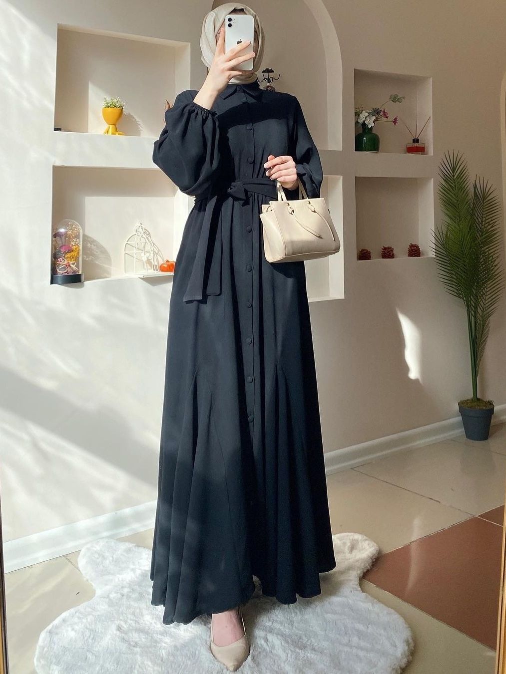 Muslim Solid Color Women's Clothing Dress