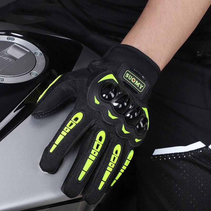 Men's Full Finger Case Drop-resistant Touch Screen Breathable Motorbike Gloves - Nioor