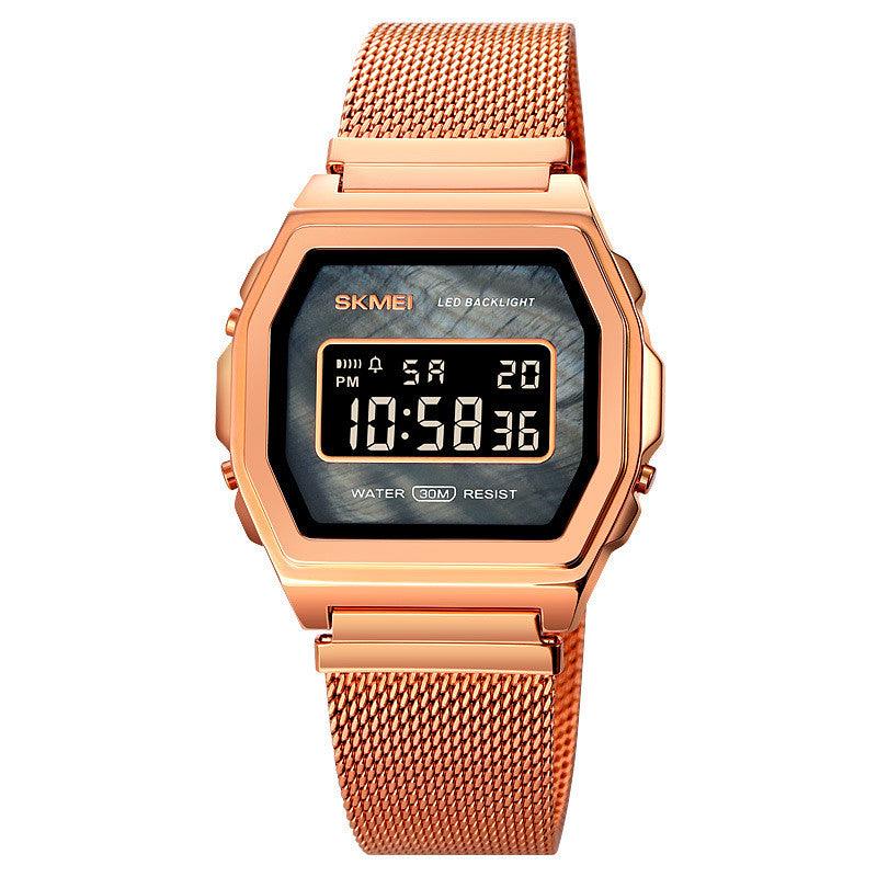 Fashion Cool Multi-function Trend Personality Student Waterproof Stainless Steel Electronic Watch - Nioor