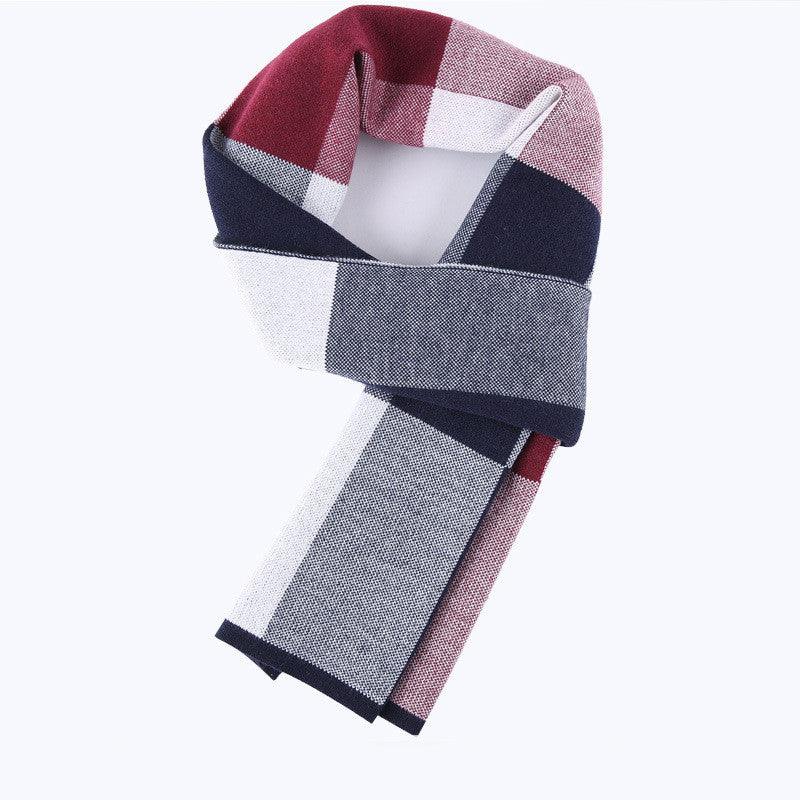 Men's Fashion Casual Plaid Warm Wool Scarf - Nioor