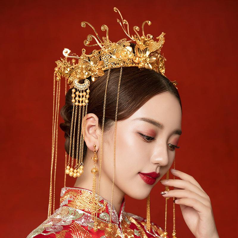 Headdress Wedding He Clothing Hair Accessories Antique Hair Crown Gold - Nioor