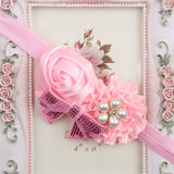 Rose sequin bow headband