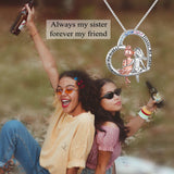 Sister Necklace Sterling Silver Always My Sister Forever My Friend Sisters Birthday Gifts - Nioor