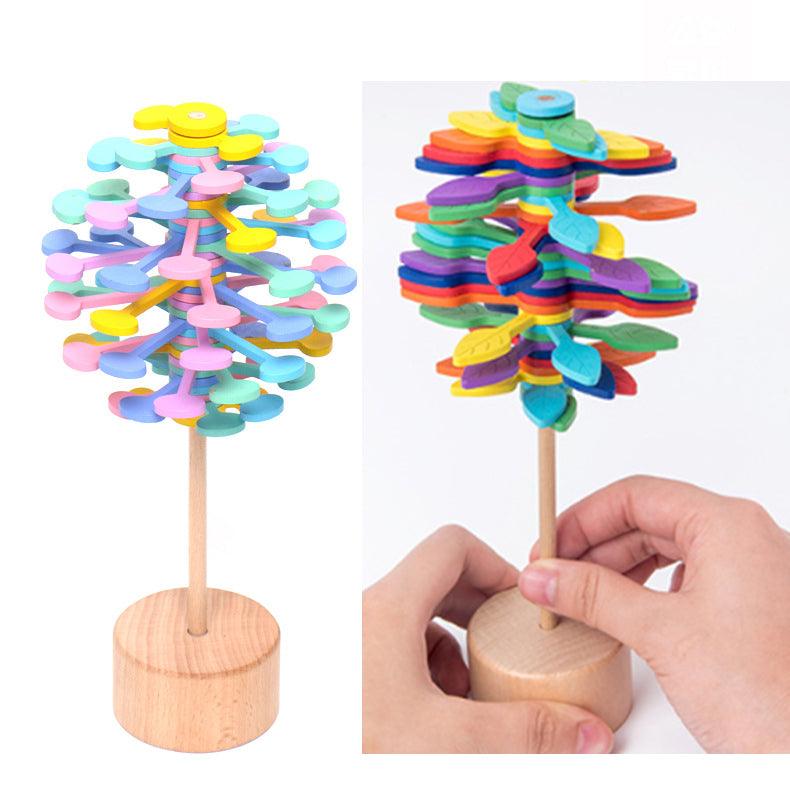 Solid Wooden Rotating Lollipop Fischer Series Creative Ornaments Decompression Toys Decompression Artifact Gyro - Nioor