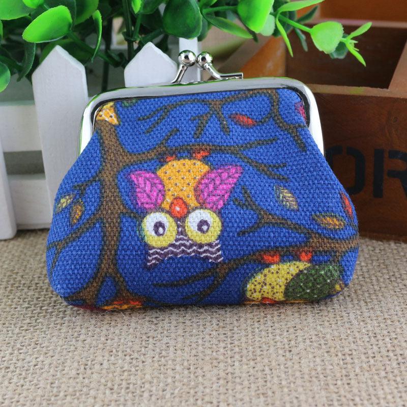 Korean lovely small zero purse lady canvas owl cartoon children coin bag Yiwu small purse wholesale - Nioor