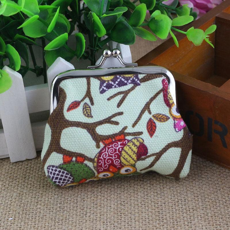 Korean lovely small zero purse lady canvas owl cartoon children coin bag Yiwu small purse wholesale - Nioor