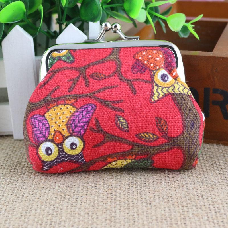 Korean lovely small zero purse lady canvas owl cartoon children coin bag Yiwu small purse wholesale - Nioor