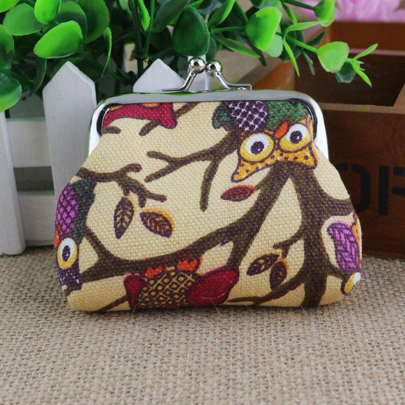 Korean lovely small zero purse lady canvas owl cartoon children coin bag Yiwu small purse wholesale - Nioor