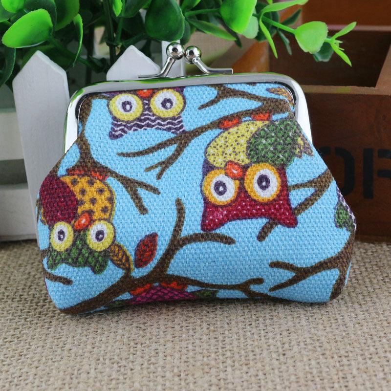 Korean lovely small zero purse lady canvas owl cartoon children coin bag Yiwu small purse wholesale - Nioor