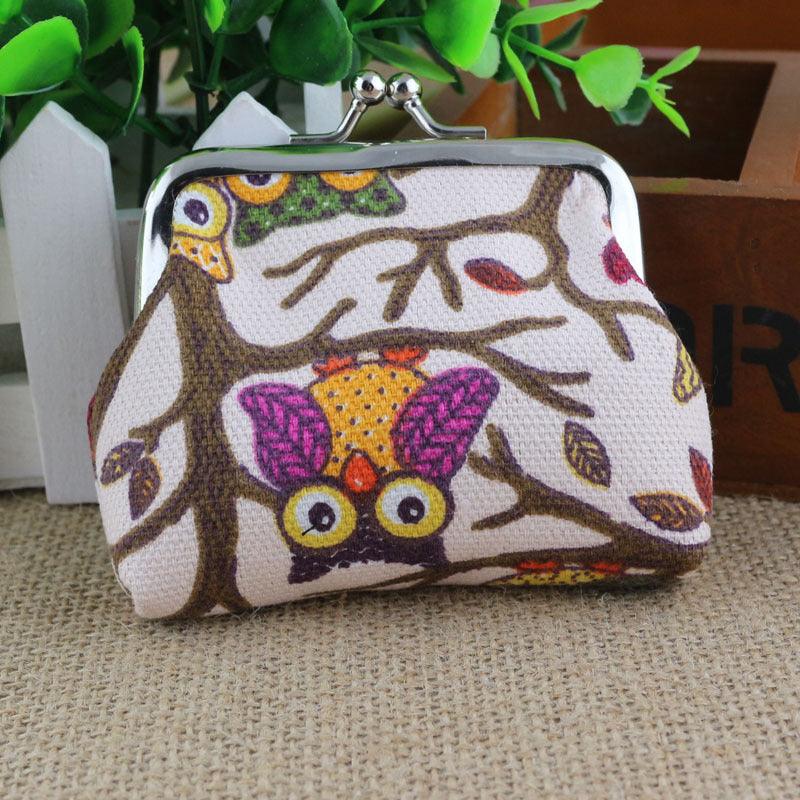 Korean lovely small zero purse lady canvas owl cartoon children coin bag Yiwu small purse wholesale - Nioor