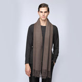 Men's cashmere scarf virgin woollen popular wild solid color warm thick scarf monochrome shawl - Nioor