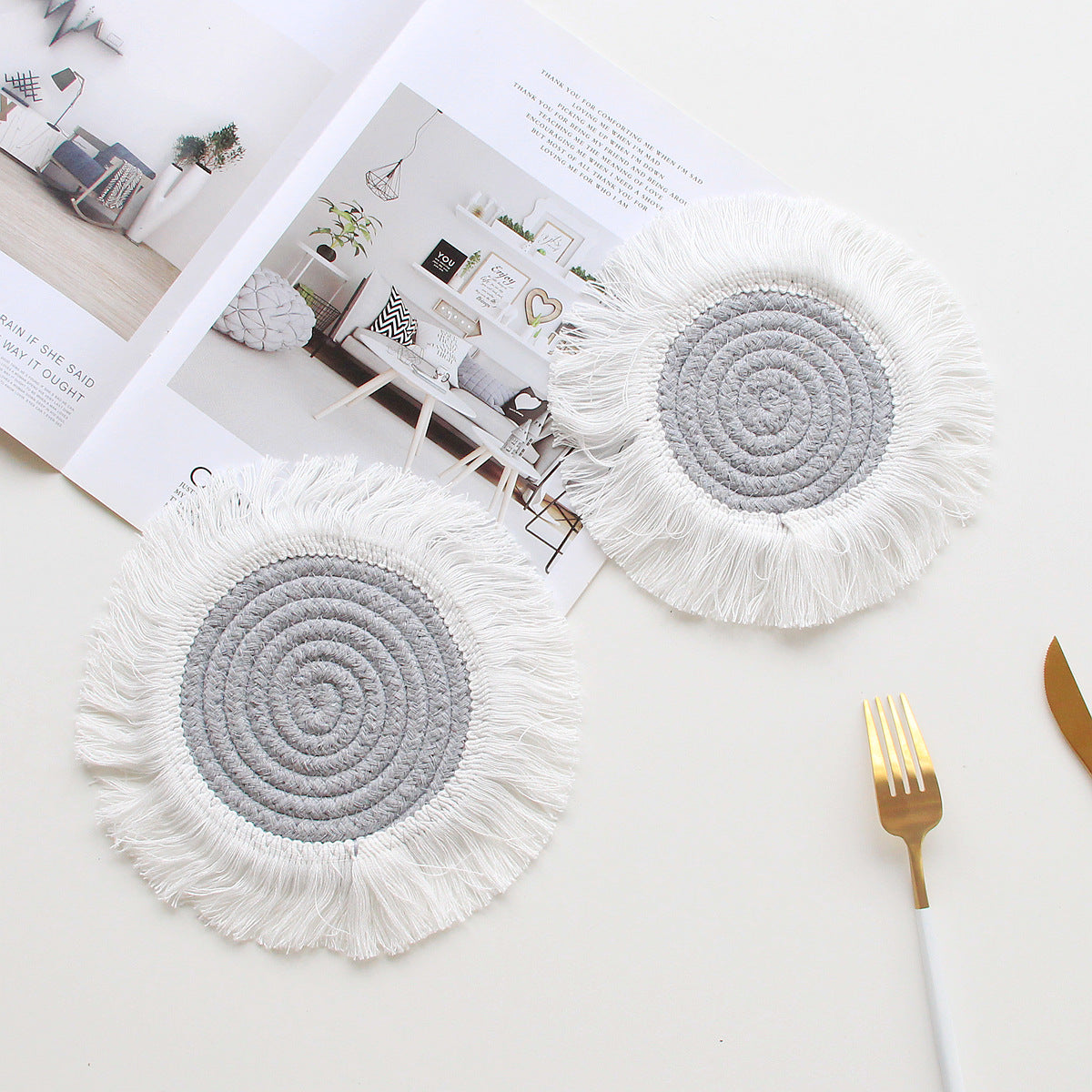 Tassel insulation table mat