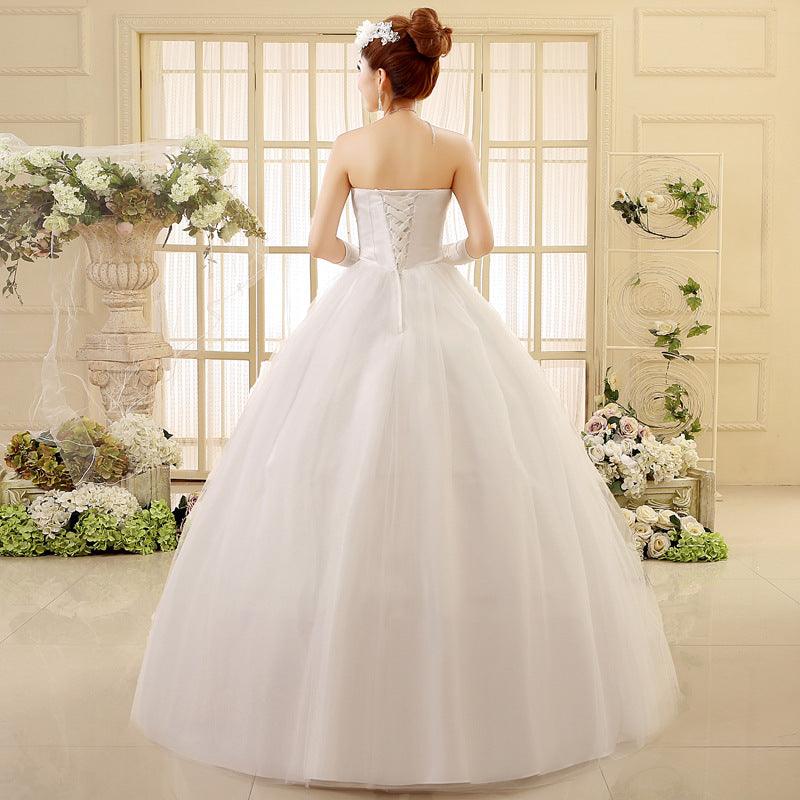 Korean style tube top wedding dress - Nioor