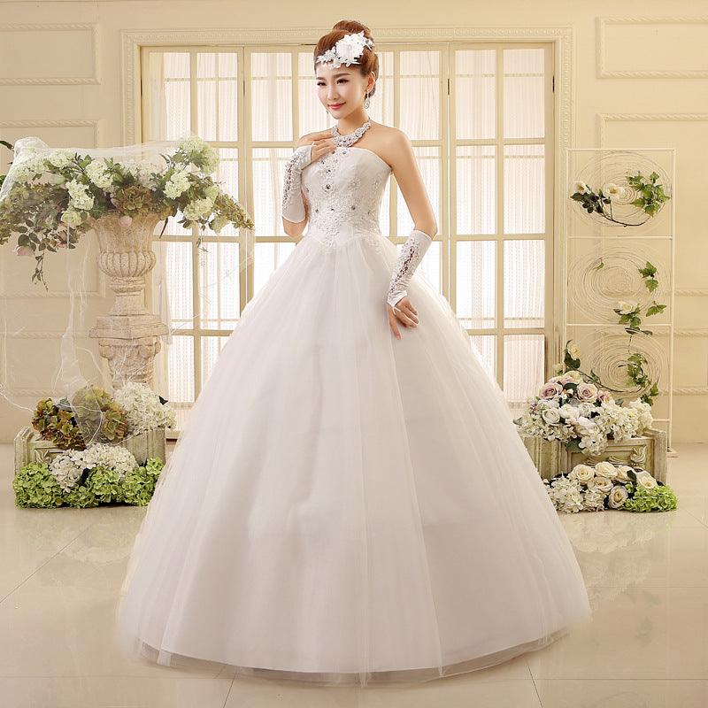 Korean style tube top wedding dress - Nioor