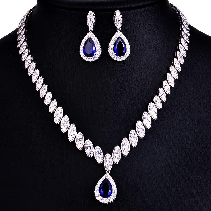 Korean Foreign Trade In Europe And America Two Piece AAA Zircon Jewelry Set - Nioor