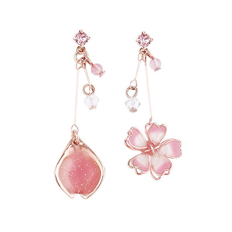 Cherry Blossom Pendant Stud Earrings - Nioor